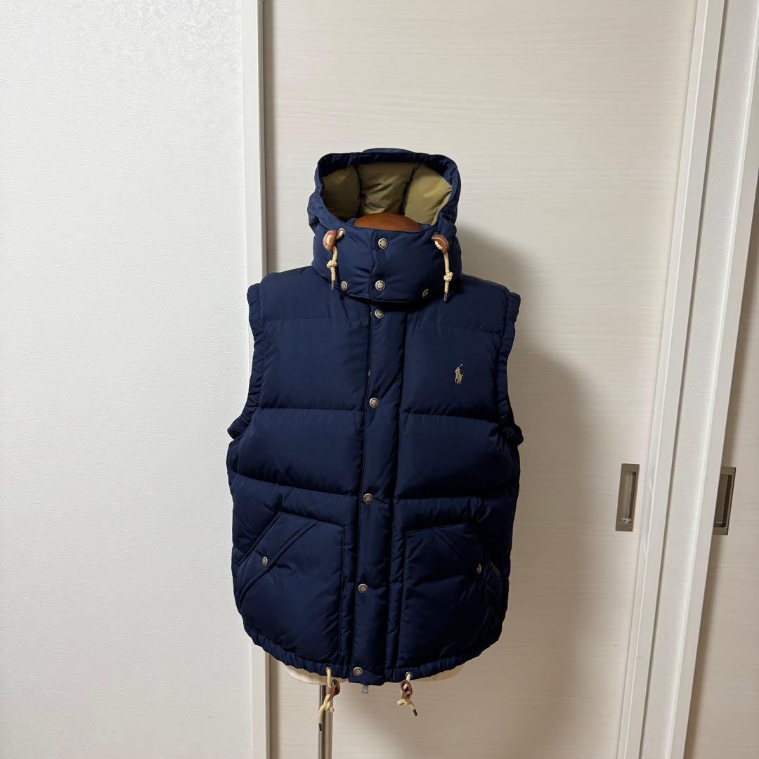 【新品同様】サイズL ポロ　ラルフローレン　ダウンベスト ネイビー　ポニー