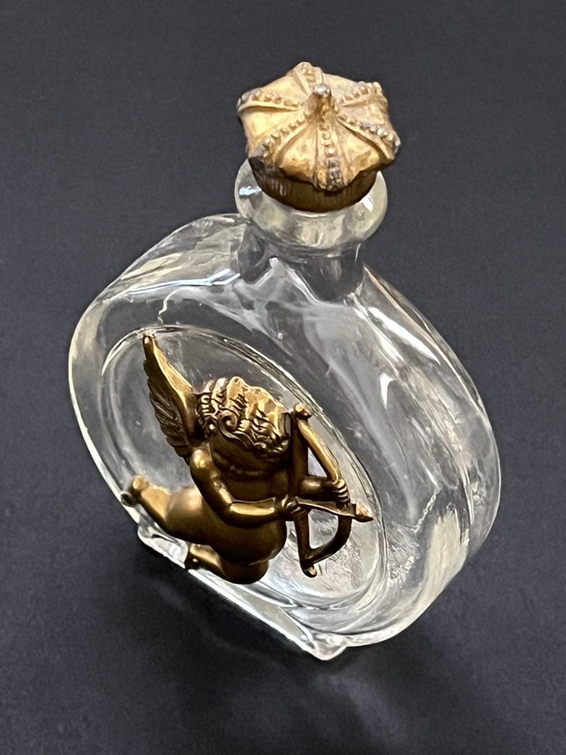 ୨*୧様 アンティークヴィンテージ 香水瓶天使キューピッド 真鍮装飾 ガラスボト