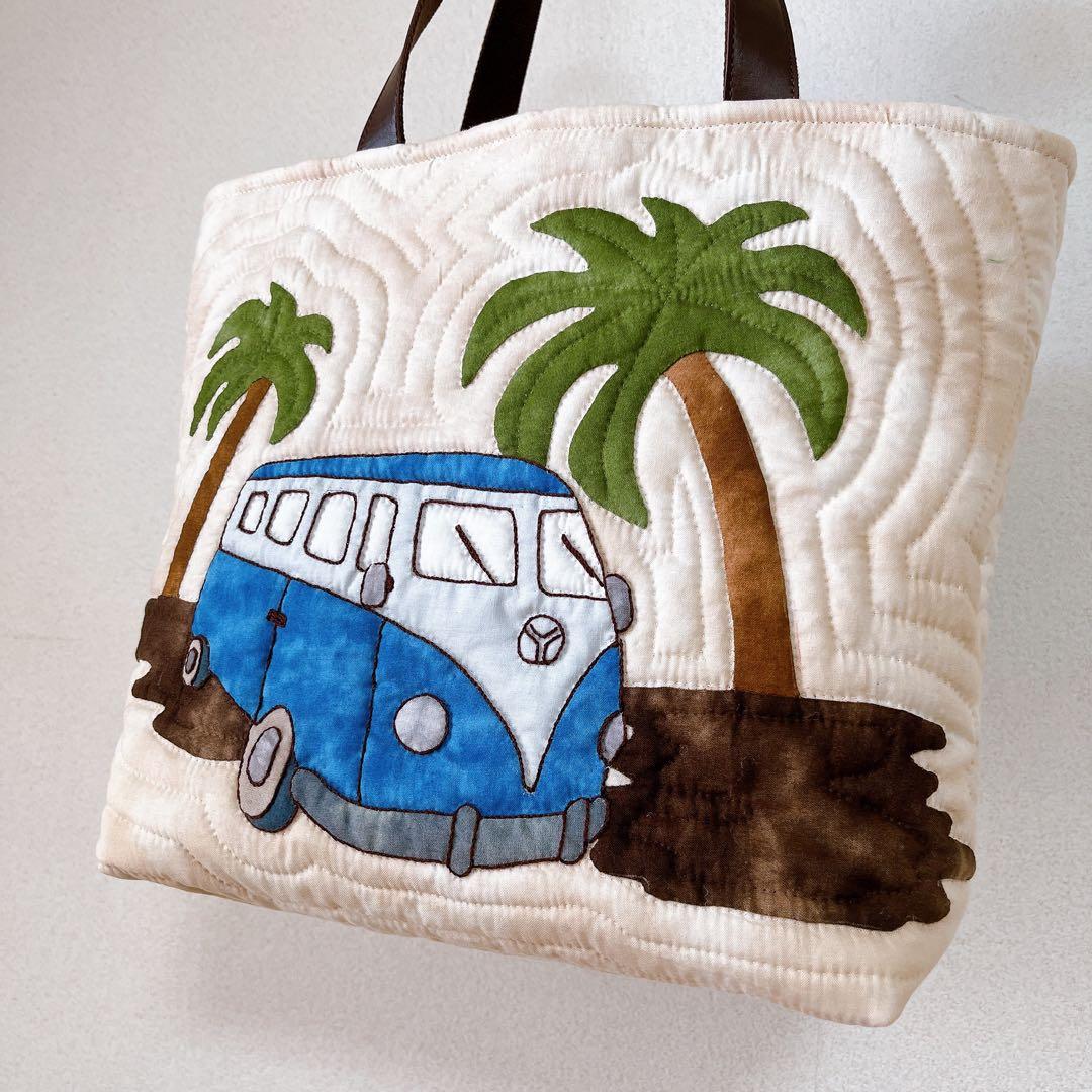 ハワイアンキルトバッグ、しょうりゅう様とお取引中、ワーゲンバス(レッド、ブルー)