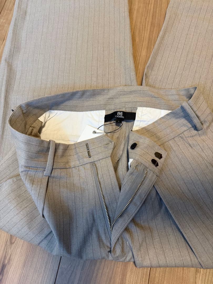 【新品】　CAMBIO（カンビオ）メンズ　ストライプワイドスラックス