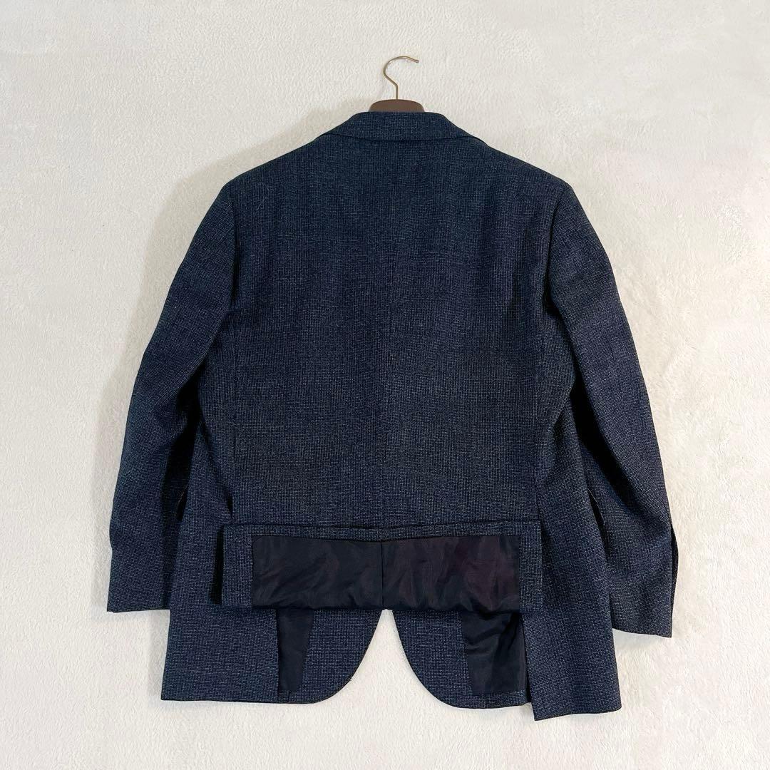 極美品★オーダーメイド★ウールミックス ツイード 3ピース ネイビー L相当