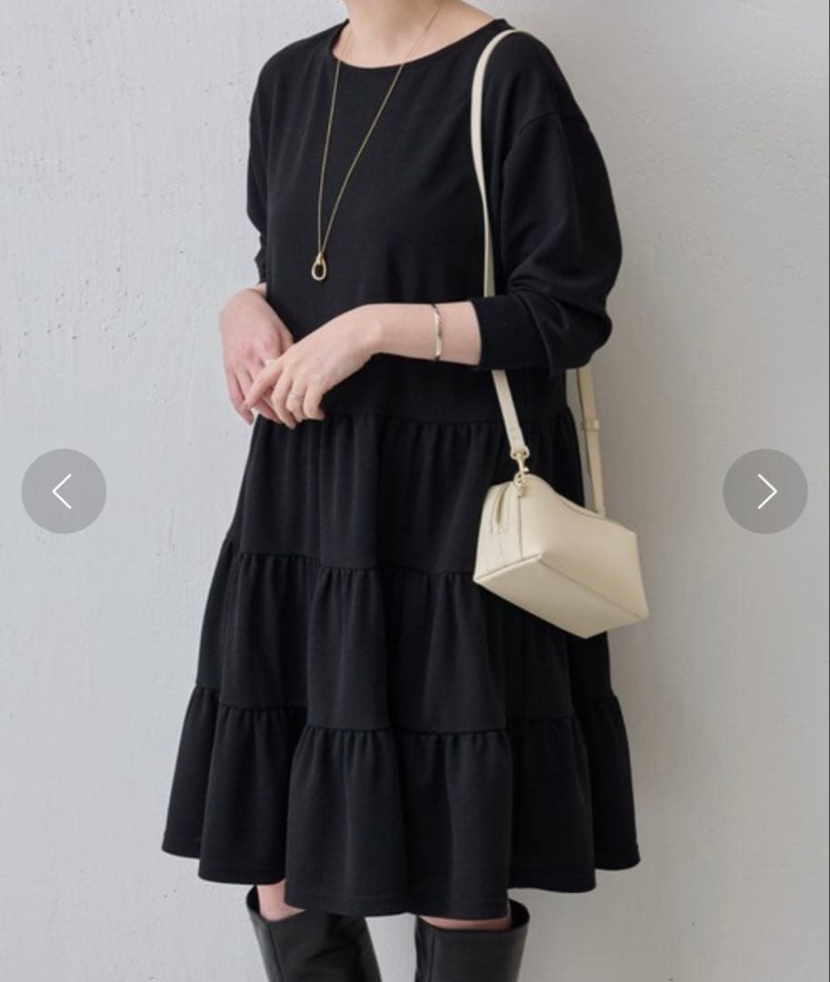 ◆美品◆ビアズリー◆2.5万◆ドライタッチティアードチュニック◆黒ブラック◆F