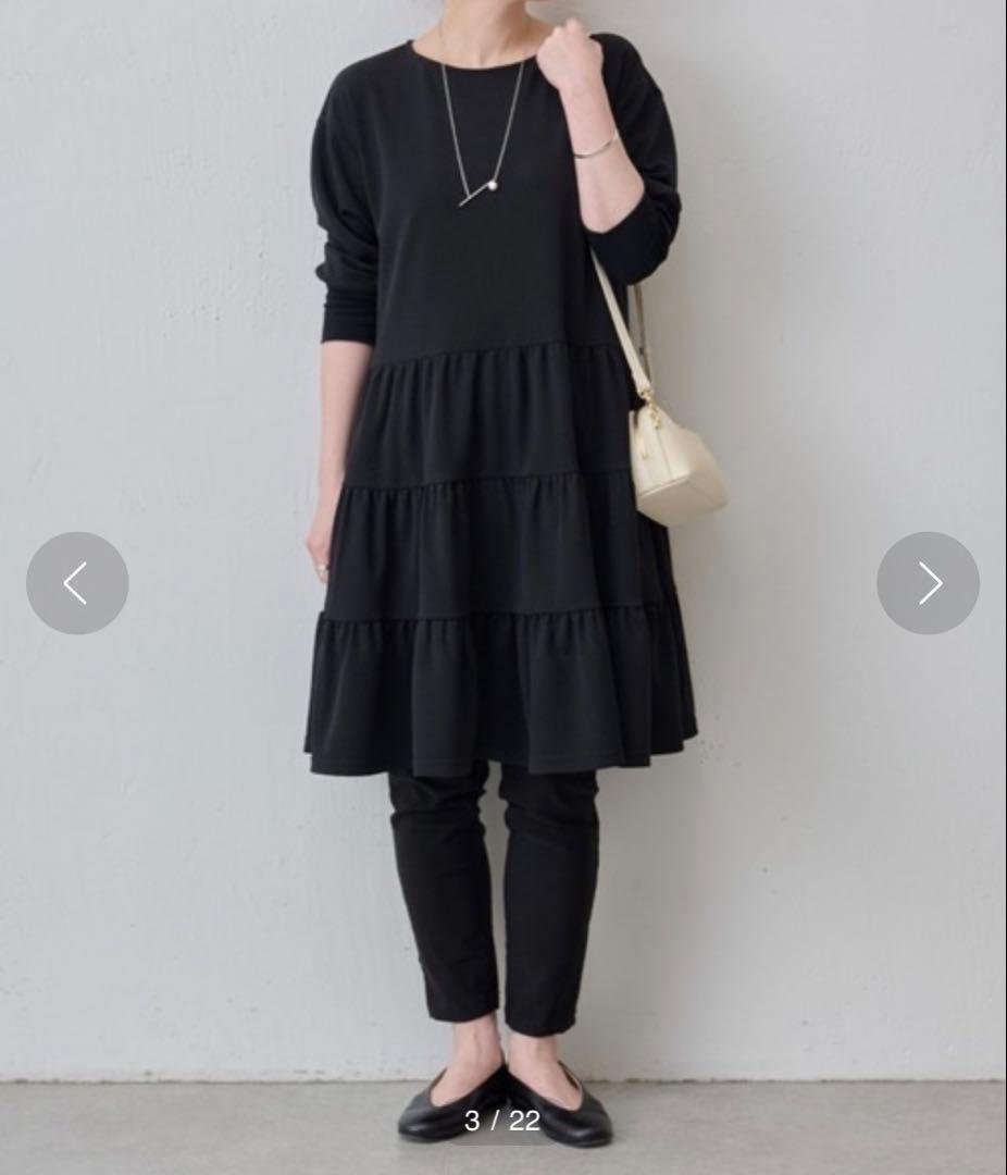 ◆美品◆ビアズリー◆2.5万◆ドライタッチティアードチュニック◆黒ブラック◆F