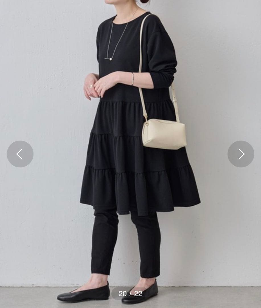 ◆美品◆ビアズリー◆2.5万◆ドライタッチティアードチュニック◆黒ブラック◆F