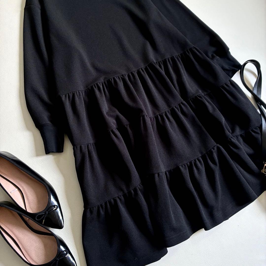 ◆美品◆ビアズリー◆2.5万◆ドライタッチティアードチュニック◆黒ブラック◆F