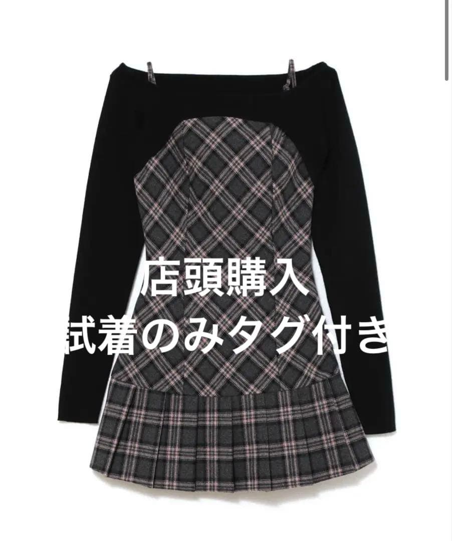 ワンピース Selena check mini dress Andmary