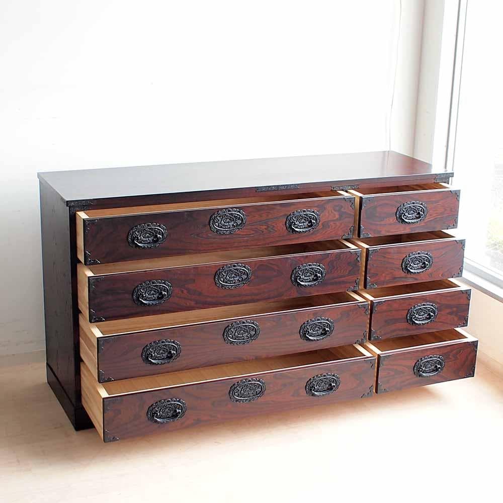 欅材 ワイドチェスト 150cm 整理箪笥 和箪笥 時代箪笥 ZR24263