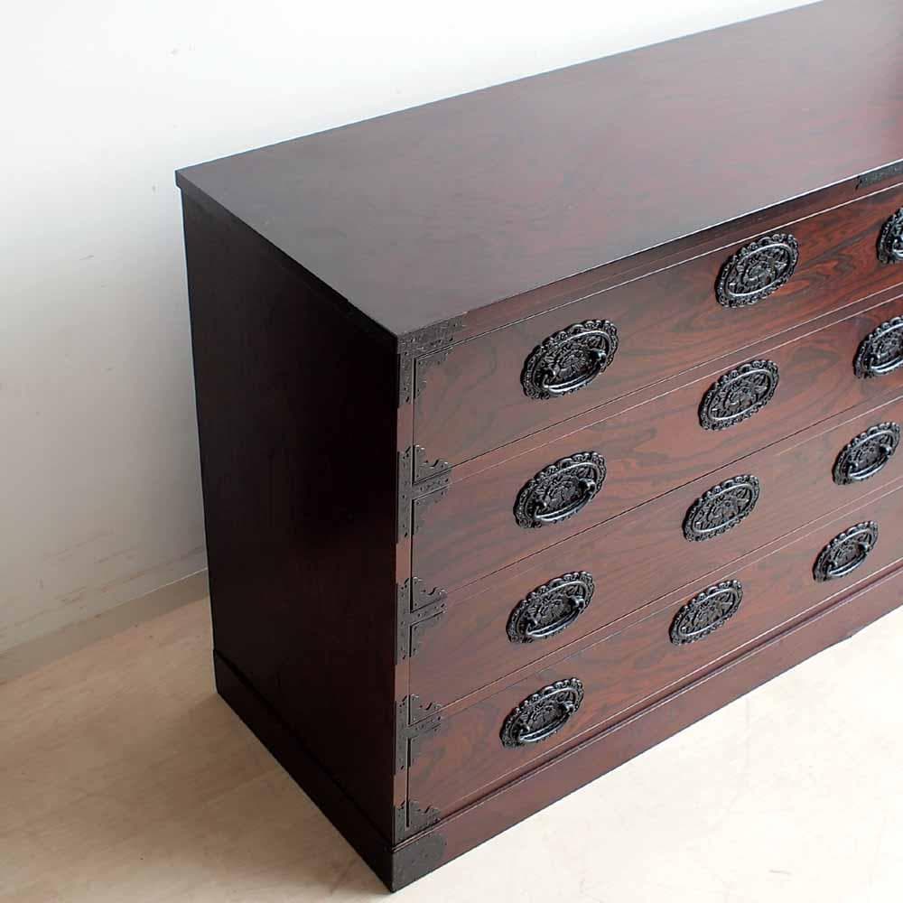 欅材 ワイドチェスト 150cm 整理箪笥 和箪笥 時代箪笥 ZR24263