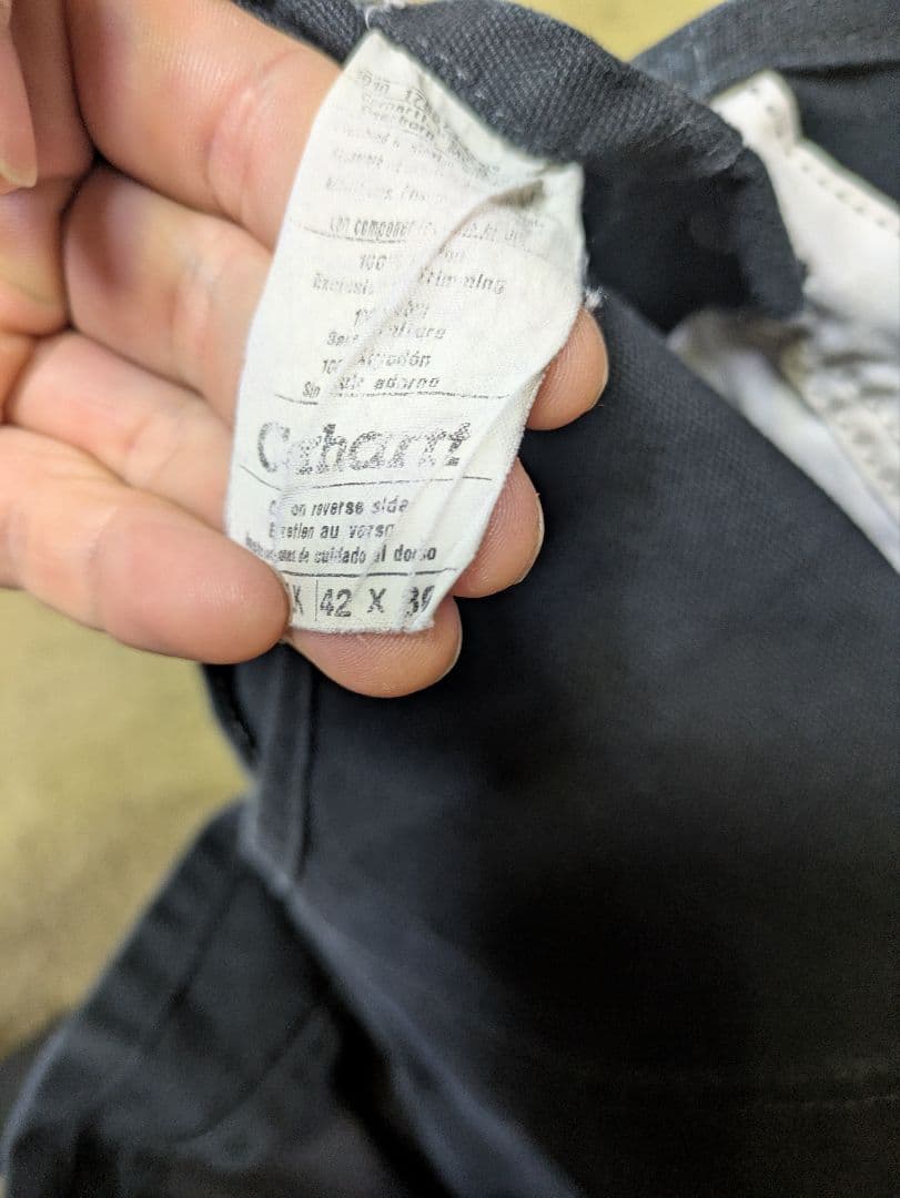 Carhartt 黒デニムオーバーオール 42×30