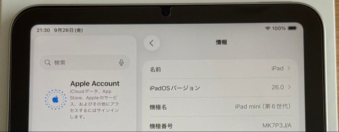 【ANA限定】iPad mini 第6世代 64GB Wi-FiモデルiOS26