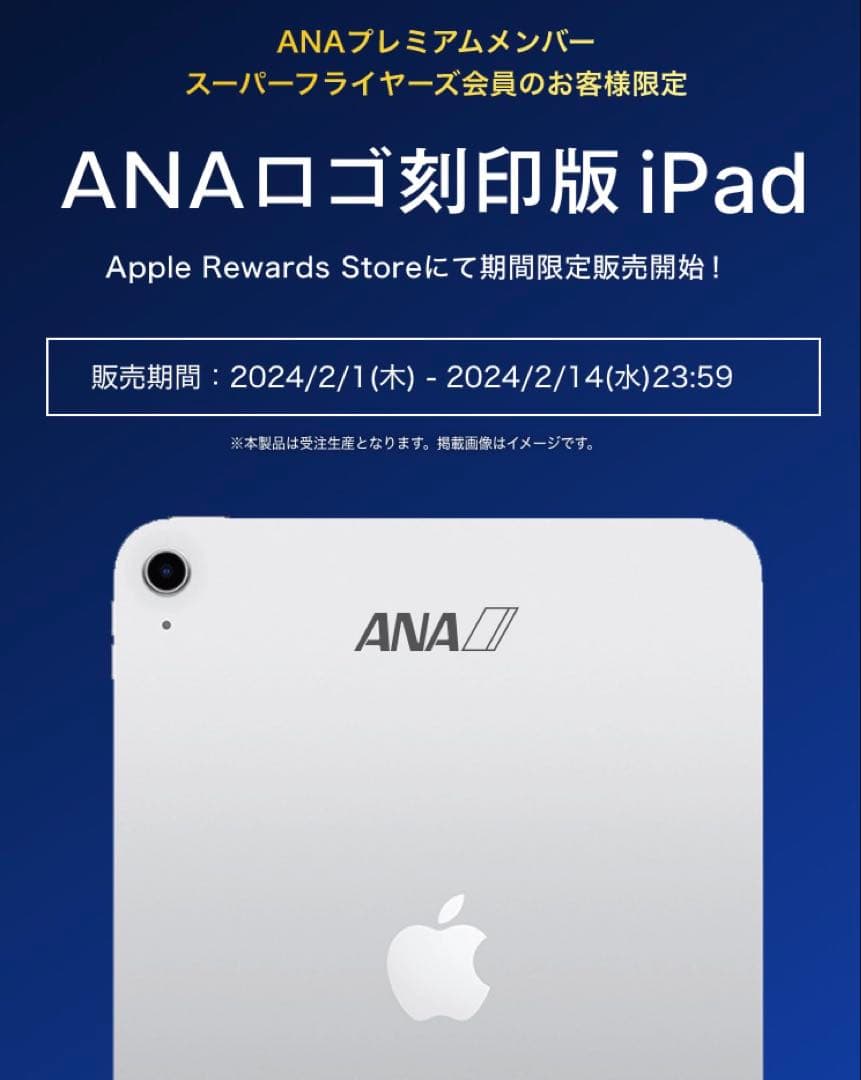 【ANA限定】iPad mini 第6世代 64GB Wi-FiモデルiOS26