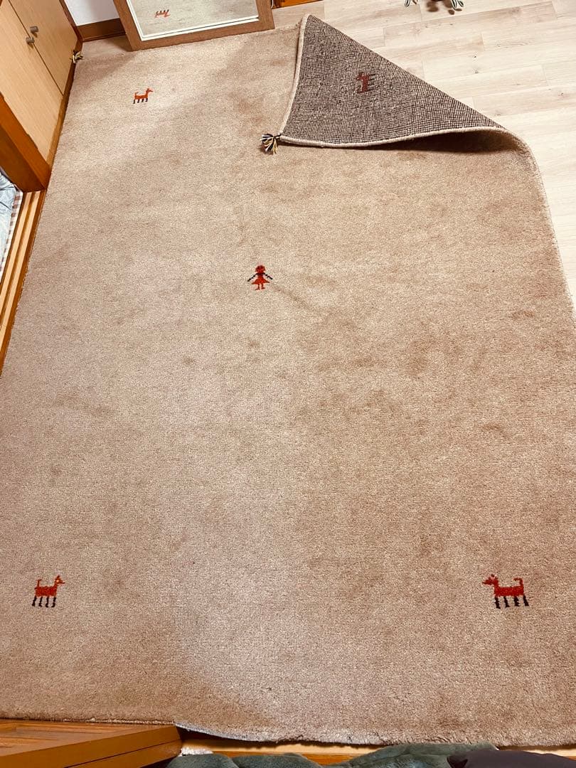 ギャッベ大判期間3Ｗ美品ペルシャ絨毯