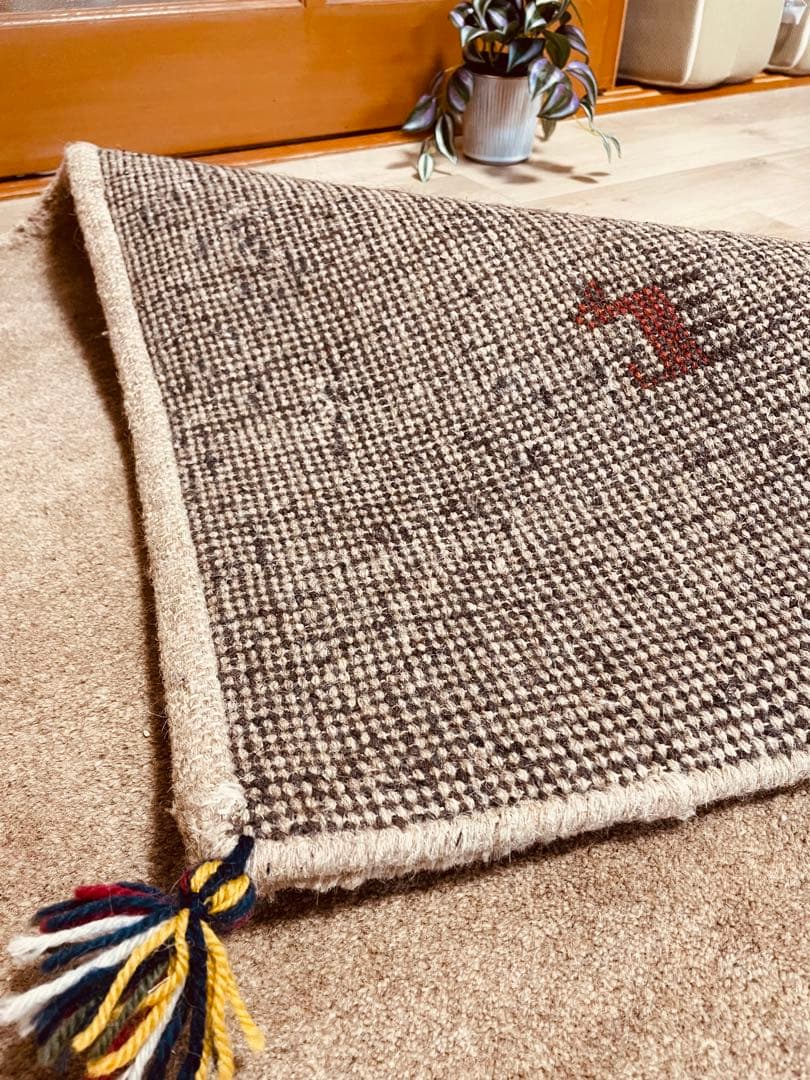 ギャッベ大判期間3Ｗ美品ペルシャ絨毯