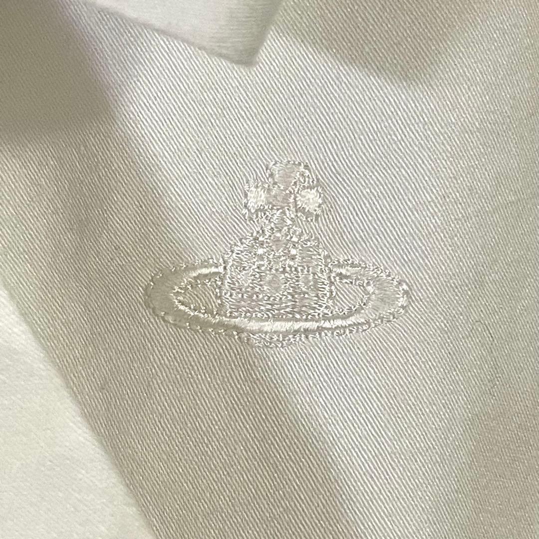 ヴィヴィアンウエストウッド リボンタイシャツ ブラウス ホワイト オーブ刺繍 1