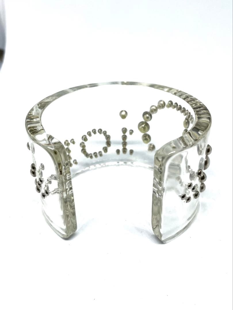 ディオール　バングル　クリア　スタッズロゴ　腕周り約18cm