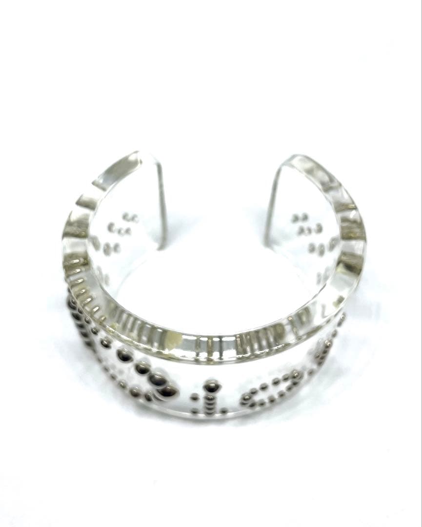 ディオール　バングル　クリア　スタッズロゴ　腕周り約18cm