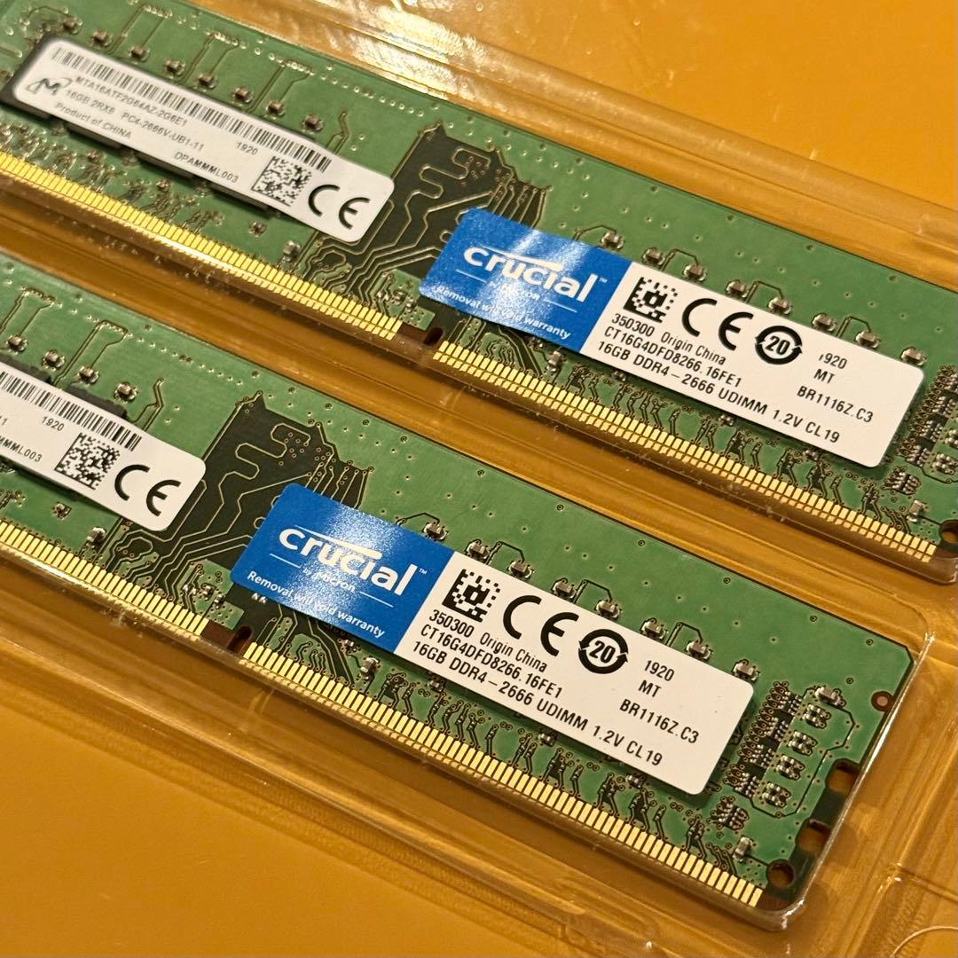 crucial 16GB DDR4 2枚セット