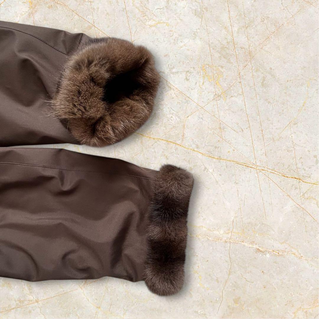 【新品・タグ付】ロリスファー コート シルク100% リバーシブル L ブラウン