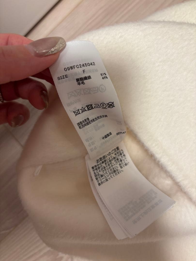 Mila owen ミラオーウェン　共布ベルト付ハーフ丈フードリバーコート