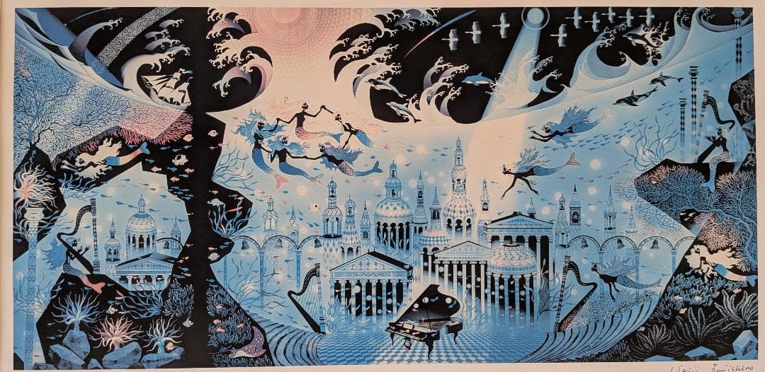 リトグラフ 藤城清治 光る海