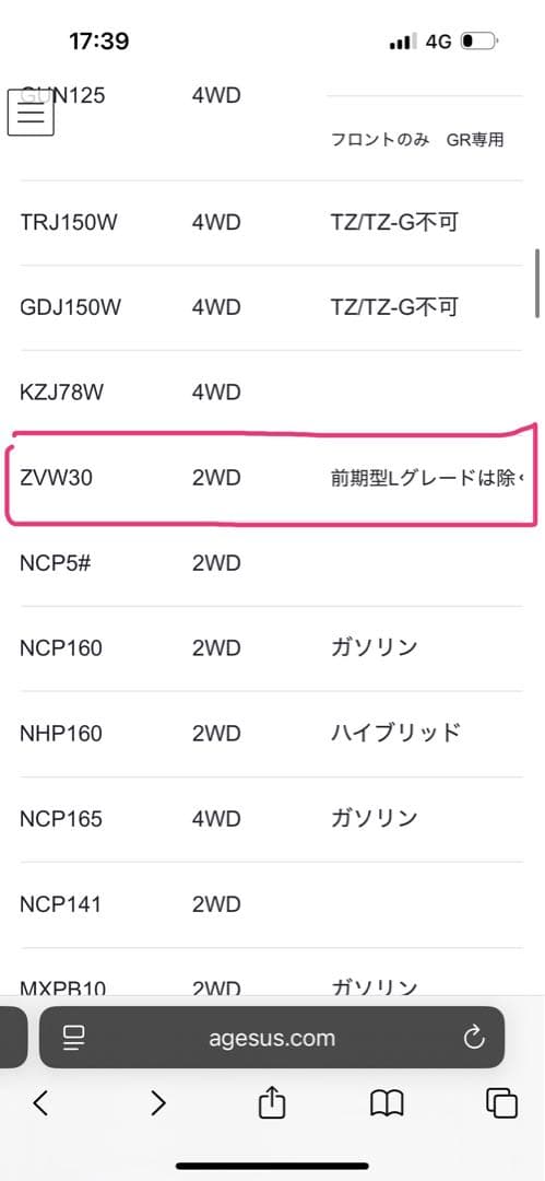 zvw30 30プリウス　アゲサス　agesus 30mmリフトアップ