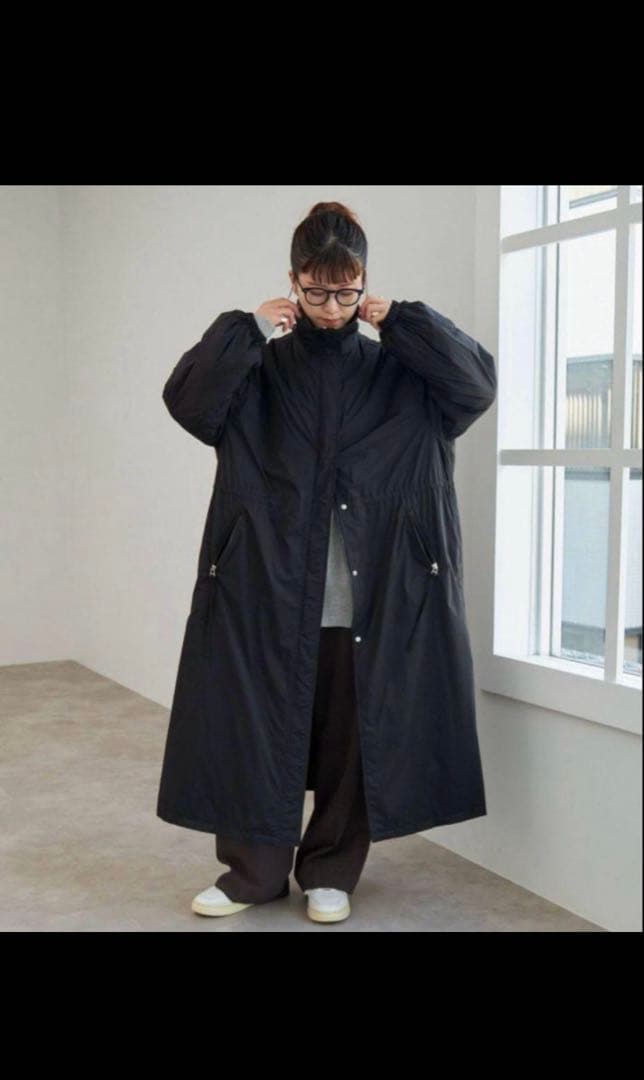 Sally@illi  スピックアンドスパン 黒 撥水パディングコート