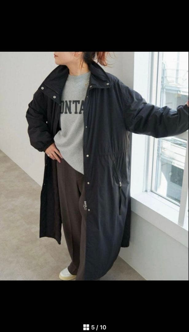 Sally@illi  スピックアンドスパン 黒 撥水パディングコート