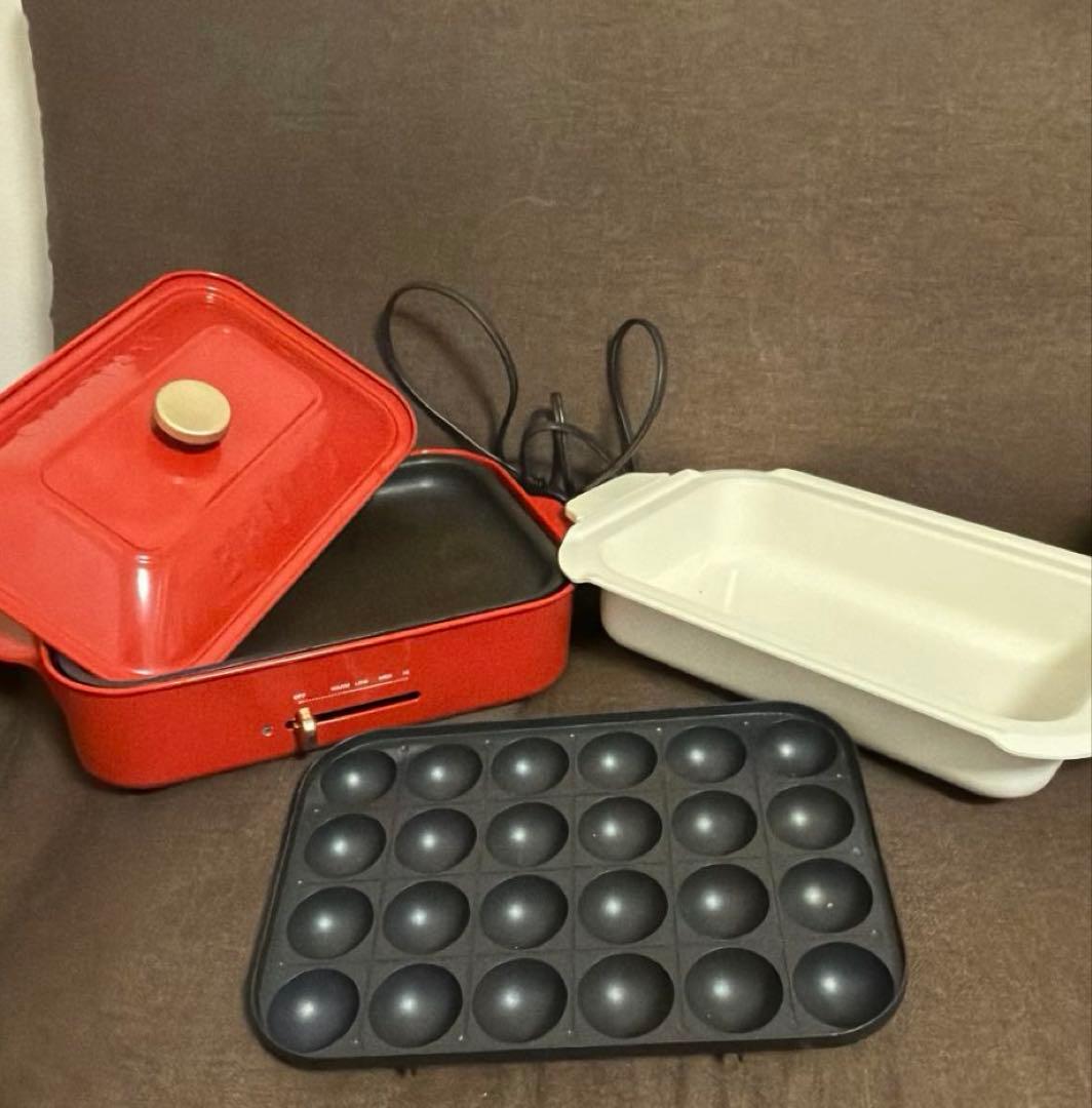 BRUNO コンパクトホットプレート レッド