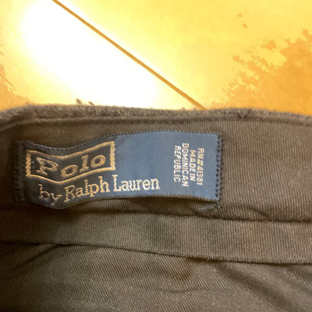 ラルフローレン フランネル ウール パンツ グレー スラックス ツータック