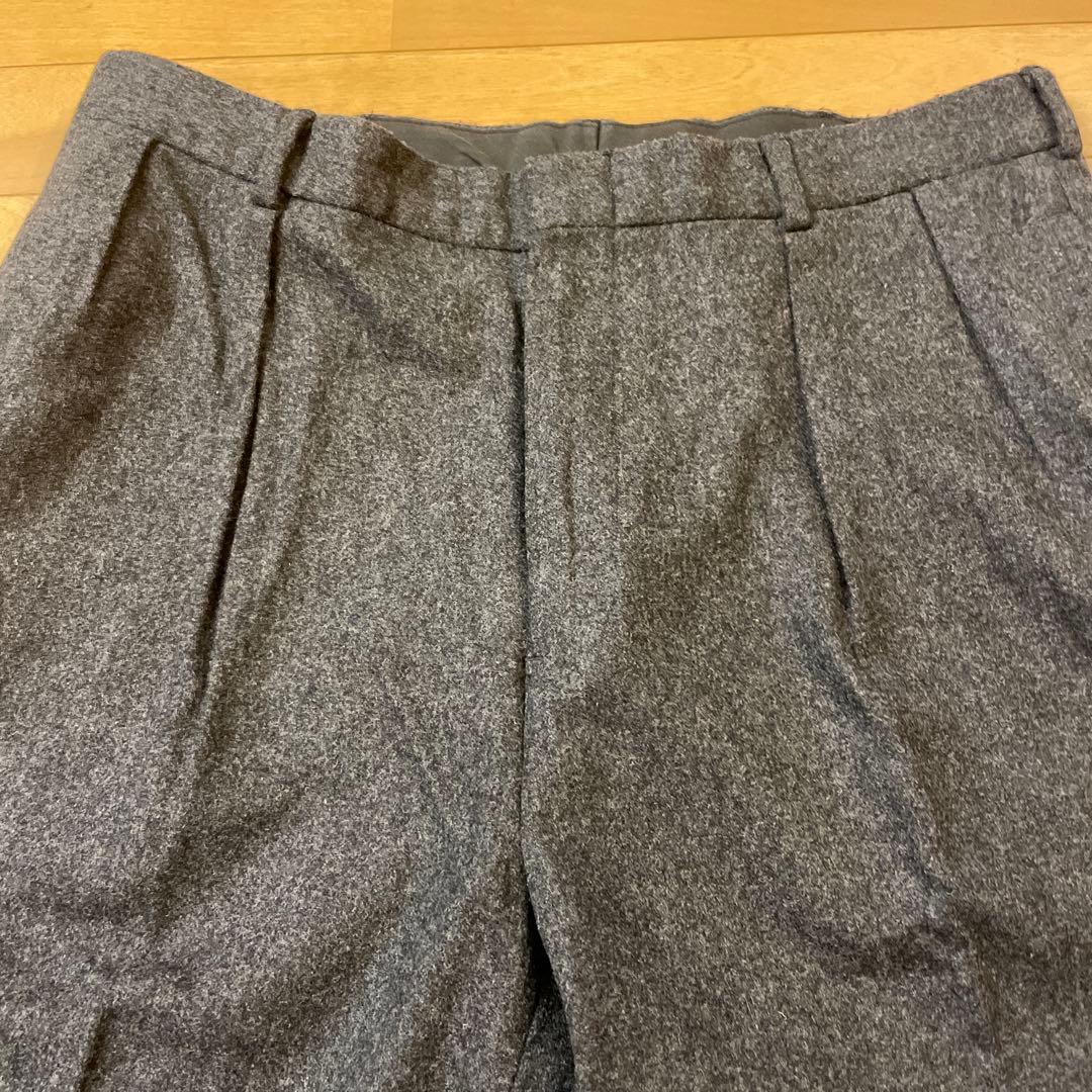 ラルフローレン フランネル ウール パンツ グレー スラックス ツータック