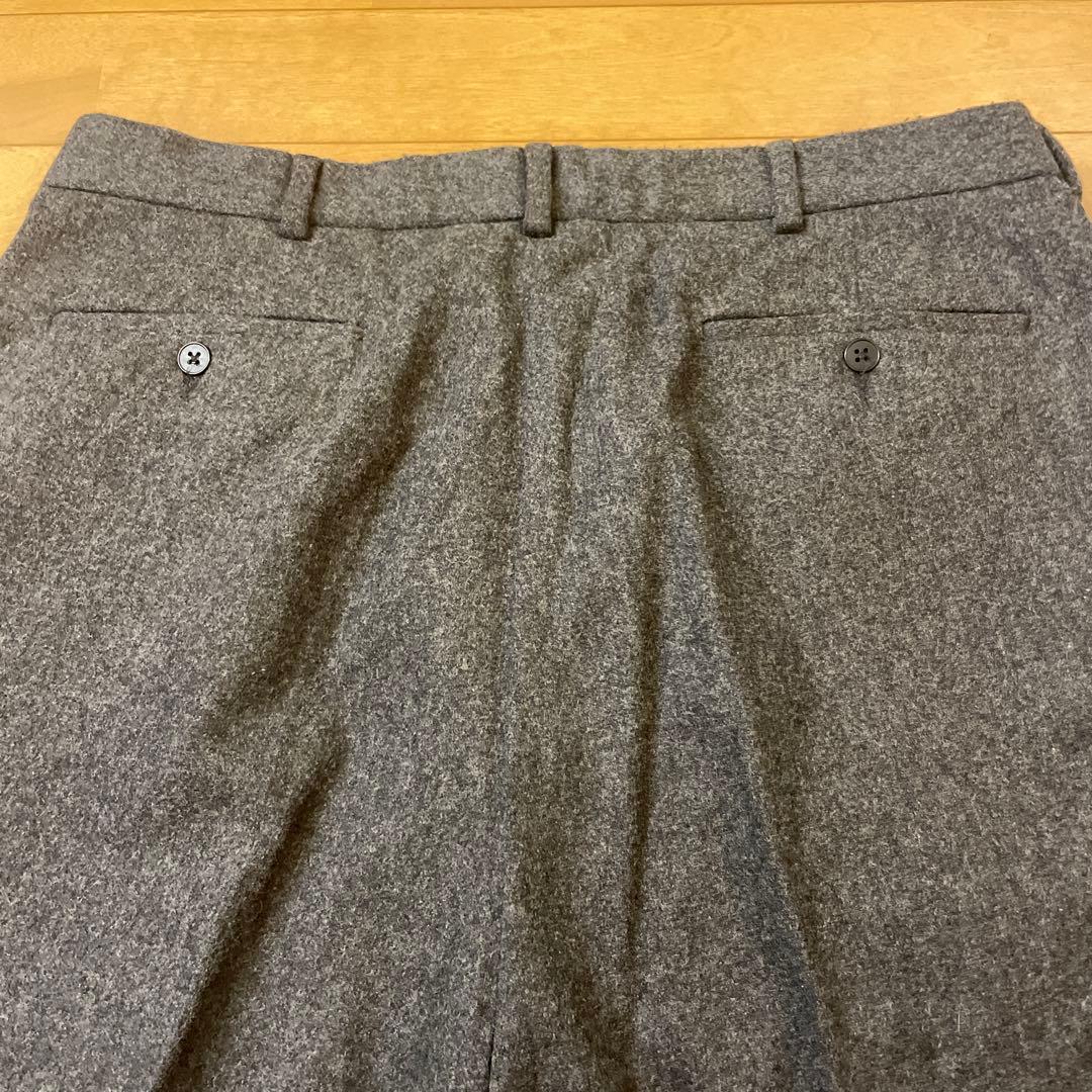 ラルフローレン フランネル ウール パンツ グレー スラックス ツータック