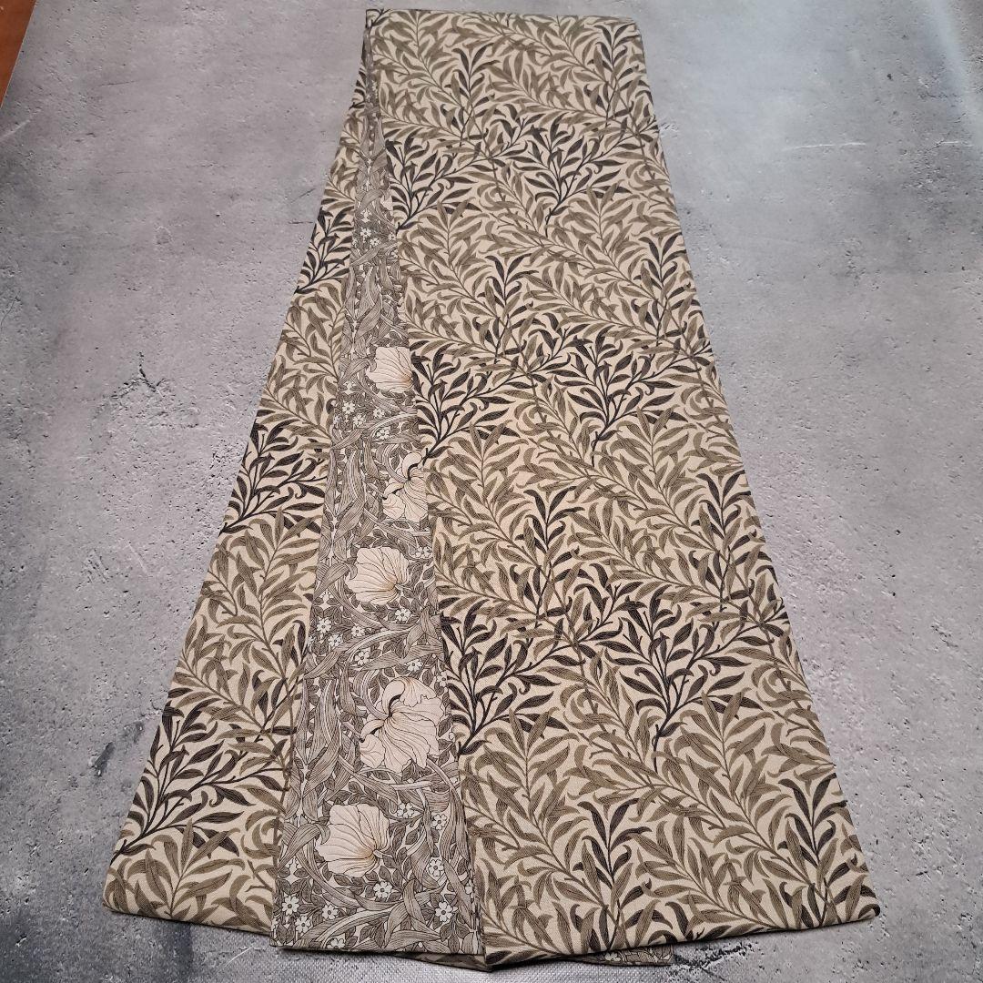 半幅帯　長尺　ウィリアムモリス　ピンパーネル×ウィローボゥ　リバーシブル