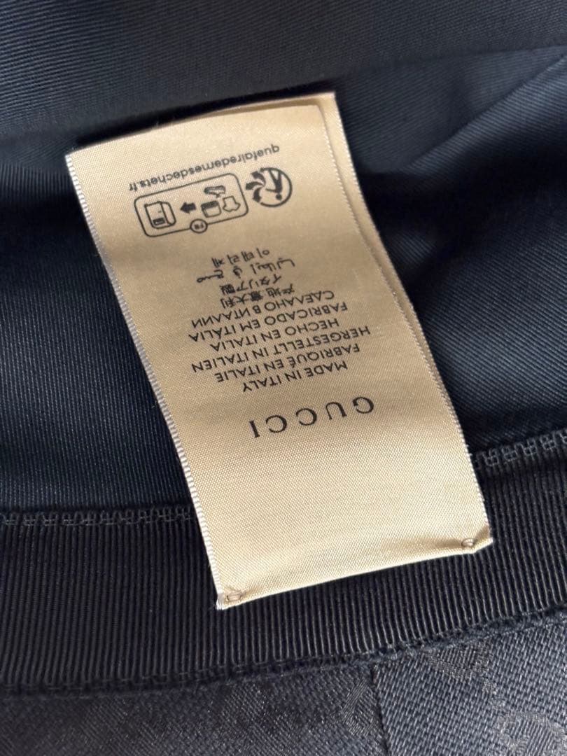GUCCI ブラック GGパターン バケットハット XL