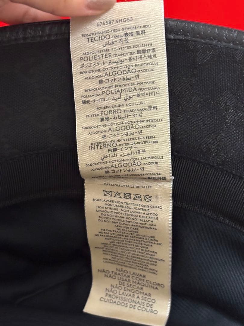 GUCCI ブラック GGパターン バケットハット XL