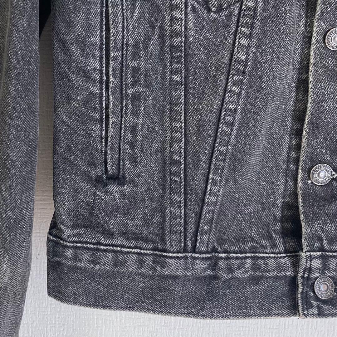 希少【USA製】 70706-0258 先染め ブラック デニムジャケット 16