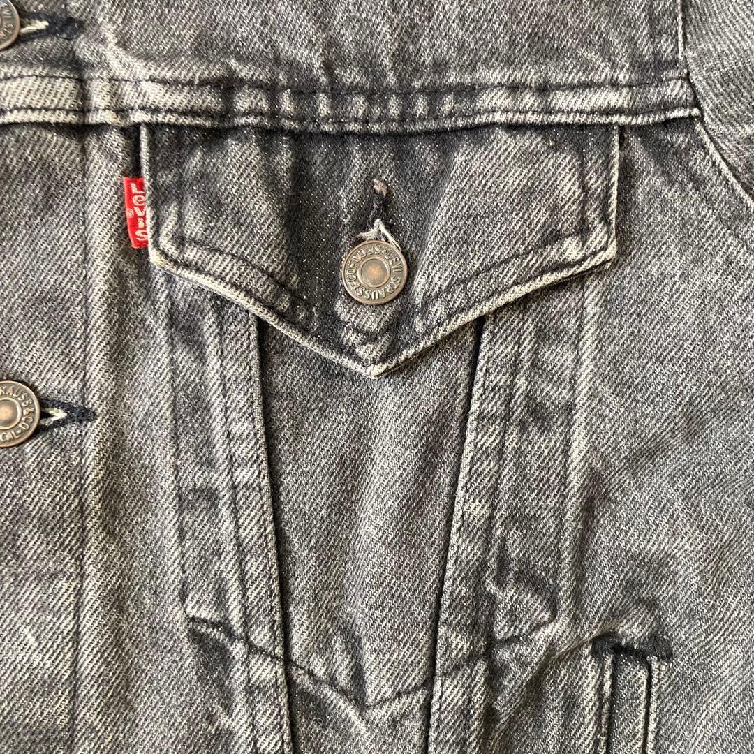 希少【USA製】 70706-0258 先染め ブラック デニムジャケット 16