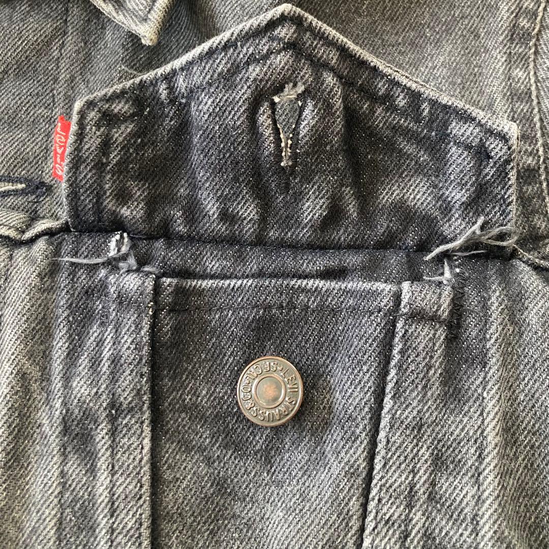 希少【USA製】 70706-0258 先染め ブラック デニムジャケット 16