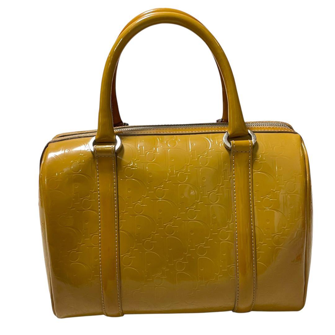 超希少色 クリスチャンディオール エンボス エナメル ミニボストン 黄色