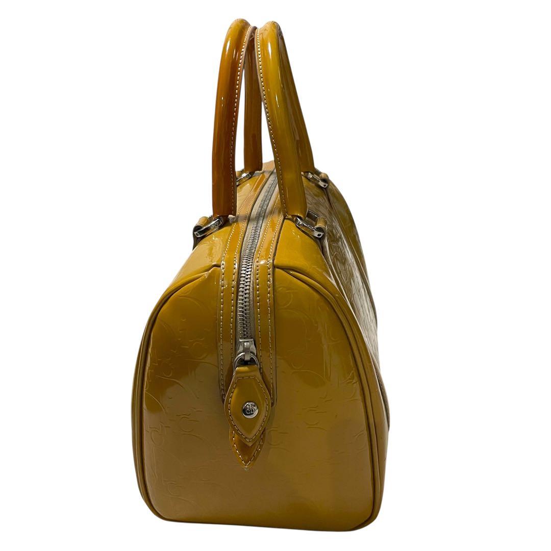 超希少色 クリスチャンディオール エンボス エナメル ミニボストン 黄色