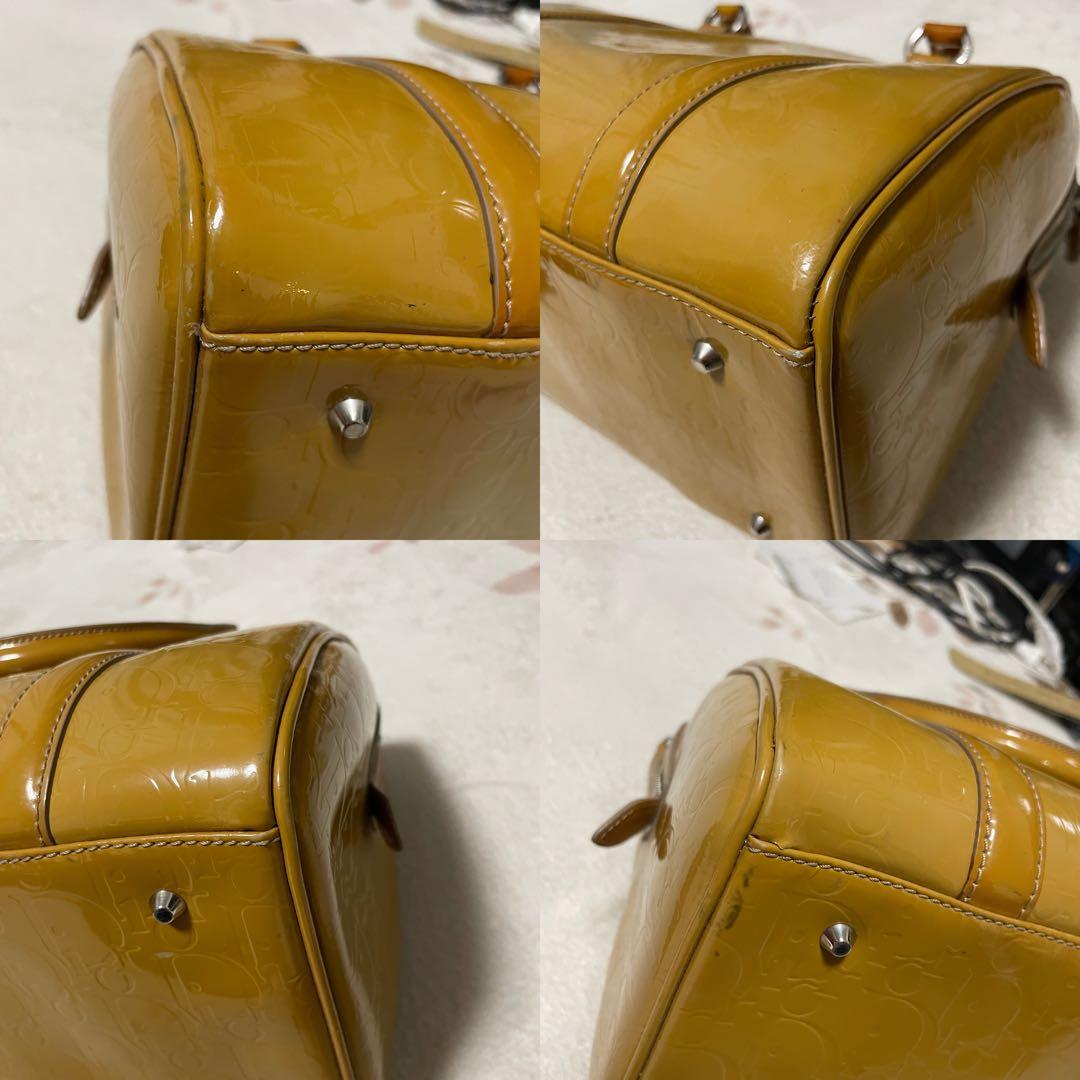 超希少色 クリスチャンディオール エンボス エナメル ミニボストン 黄色