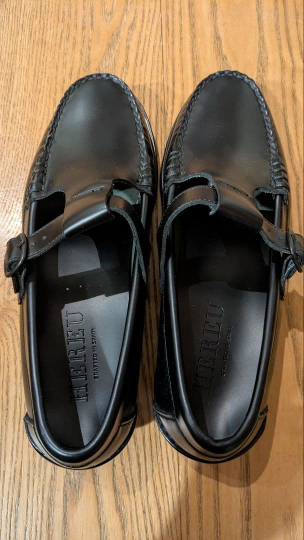 値下げ【HEREU】ALBER T-bar Loafer/black/38