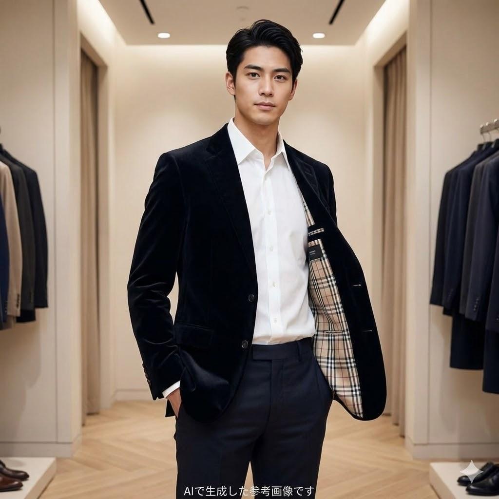 極美品 バーバリーブラックレーベル ベロアテーラードジャケット ノバチェック L