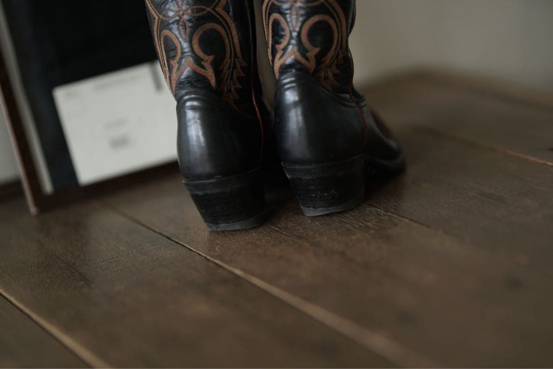 トニーラマ リザード ウエスタン ブーツ ブラック 22.5-23cm