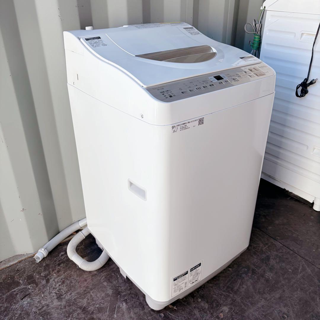 70運搬取付無料！ゴールド純正SHARPlowボディ清潔洗濯乾燥機！完動品超美品