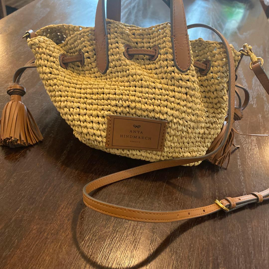 ANYA HINDMARCH ベージュ かごバッグ美品