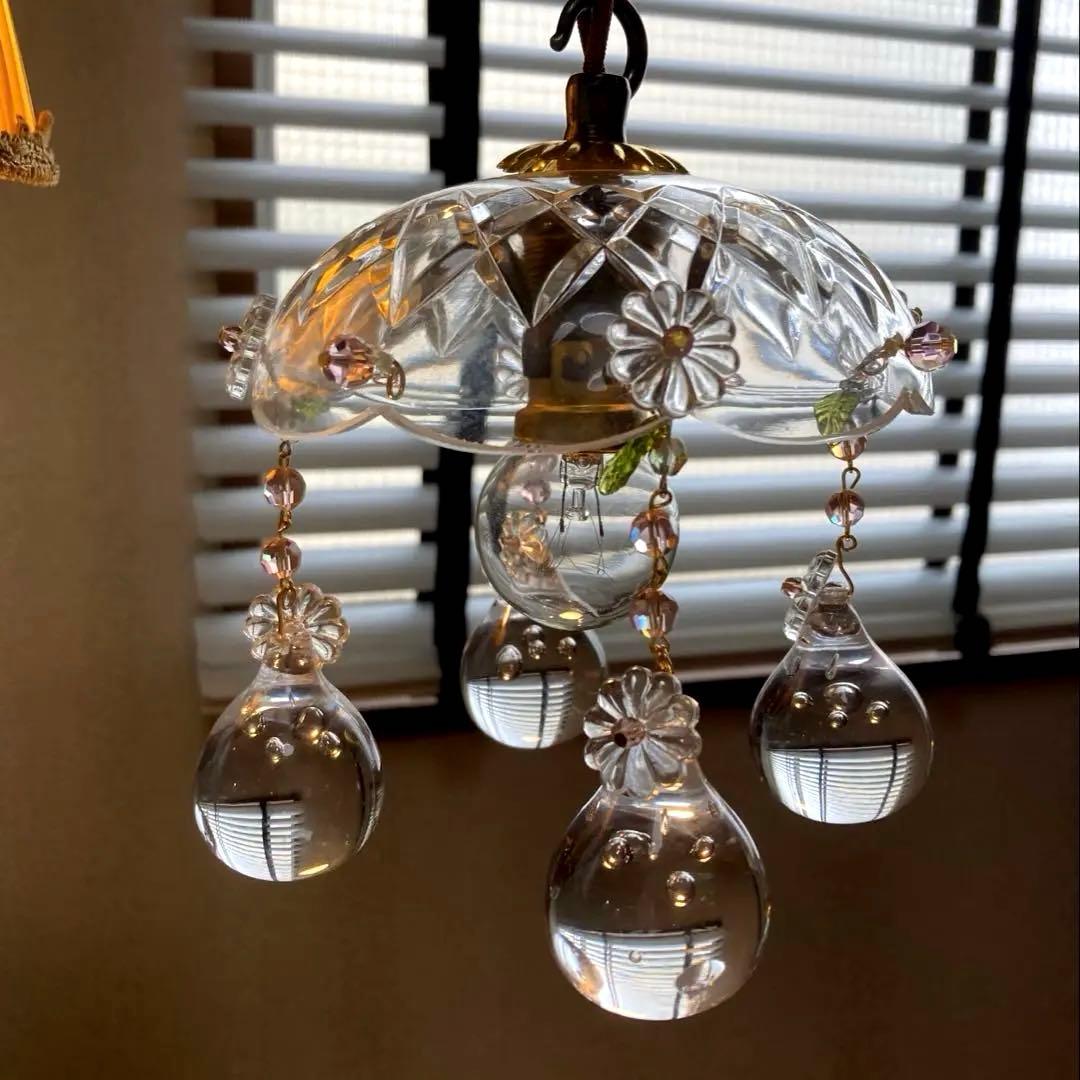 ミニシャンデリア（雫）1920年　フランス　アンティーク　ランプシェード