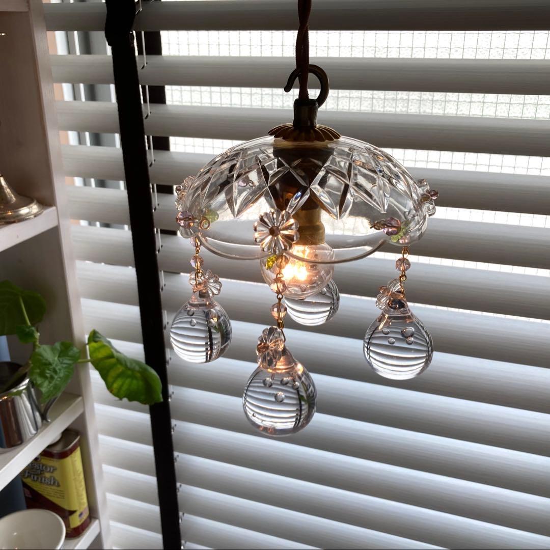 ミニシャンデリア（雫）1920年　フランス　アンティーク　ランプシェード