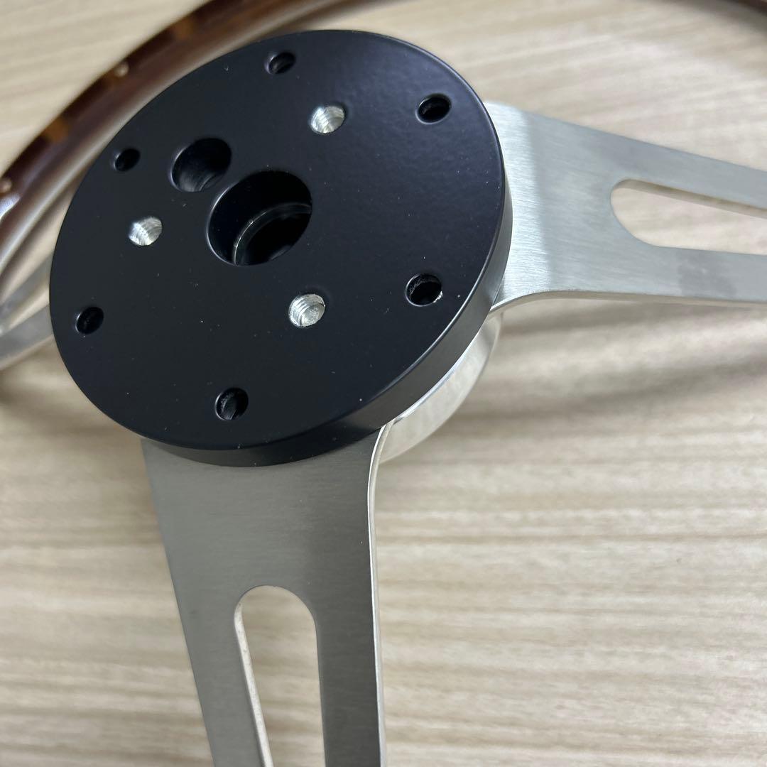 35.5パイ ウッドステアリング 3スポーク ディープコーン