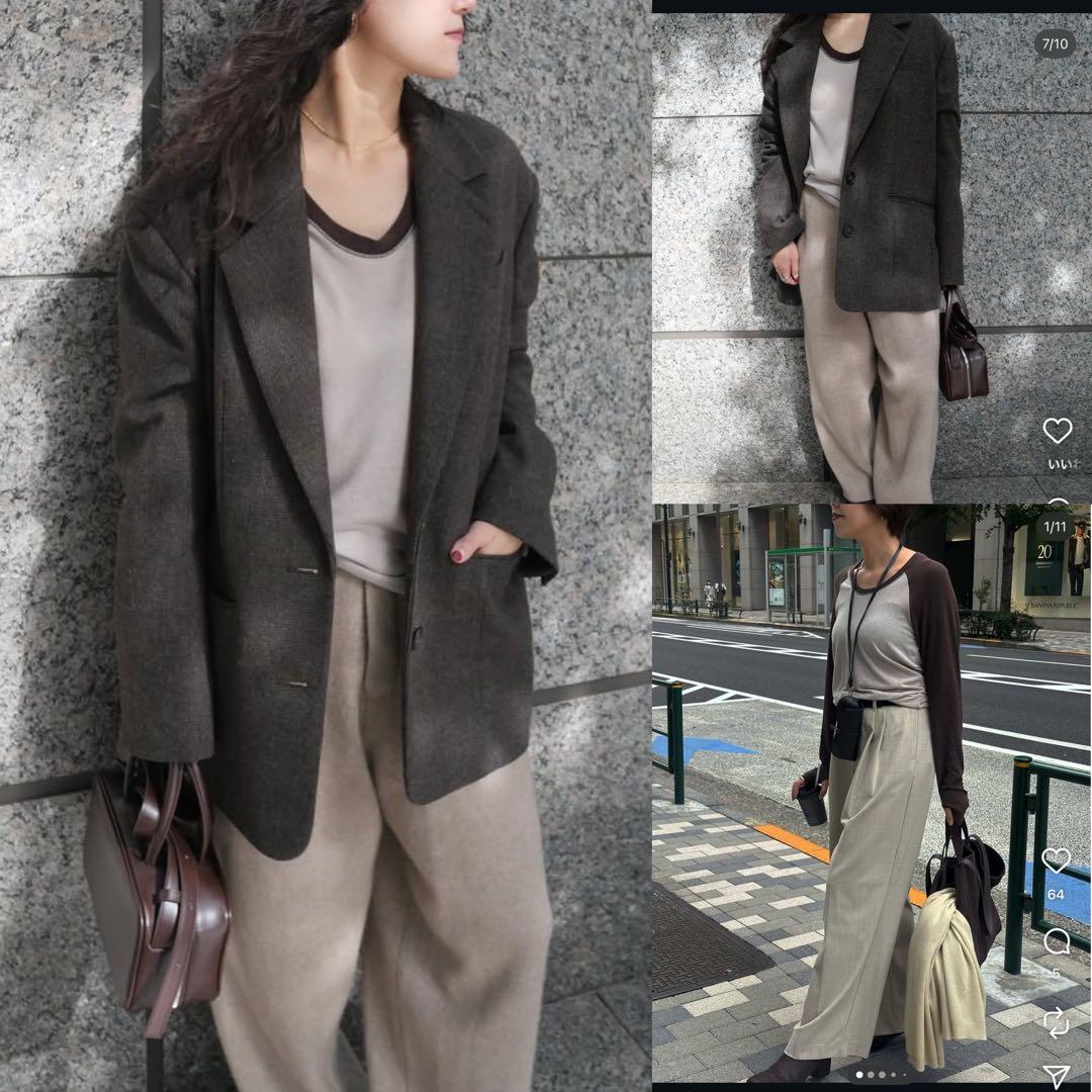 ETRE TOKYO 25AW ソフトフライスラグランロンTee ブラウン