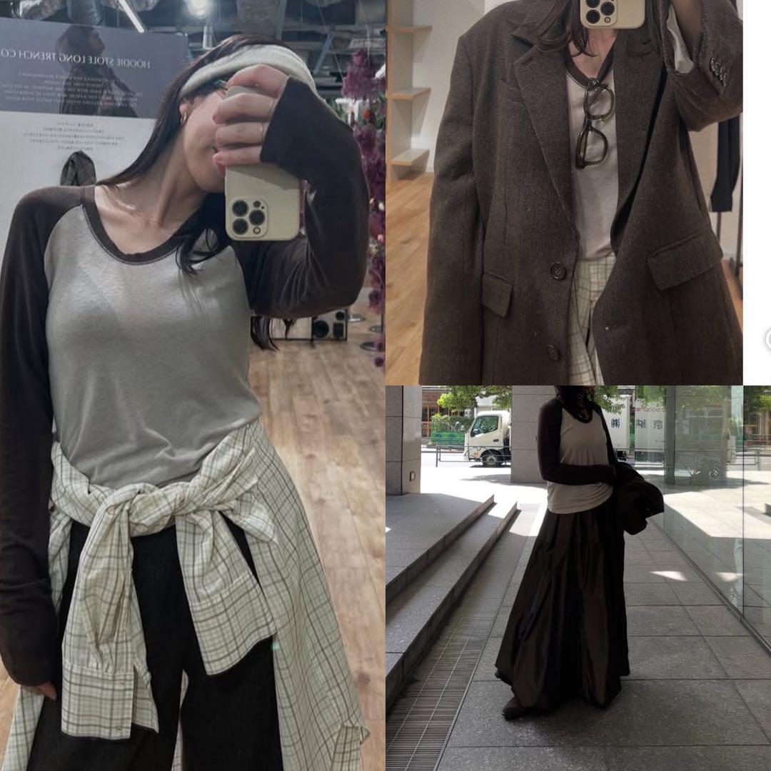 ETRE TOKYO 25AW ソフトフライスラグランロンTee ブラウン